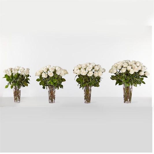 Long Stem White Rose Bouquet – Garden Of Eden Florist, San Antonio TX