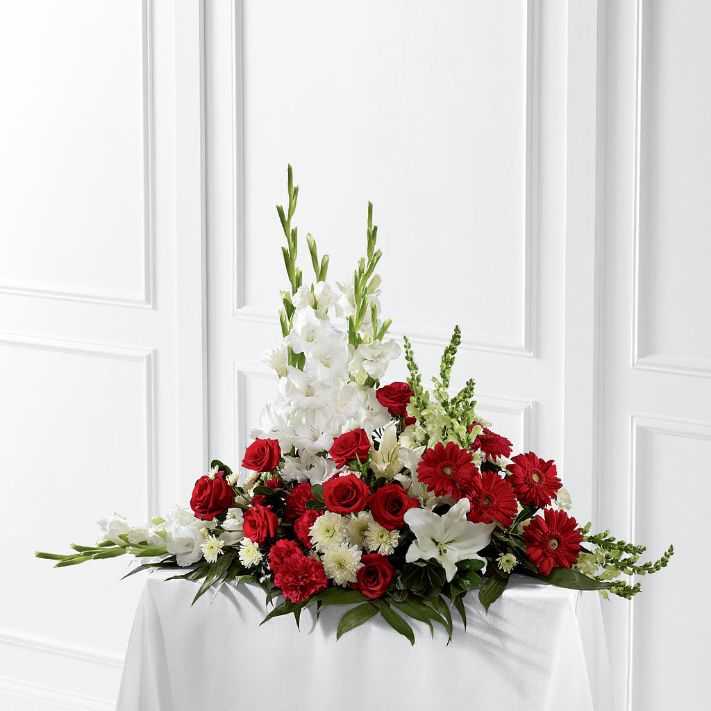 Crimson & White Arrangement – Garden Of Eden Florist, San Antonio TX