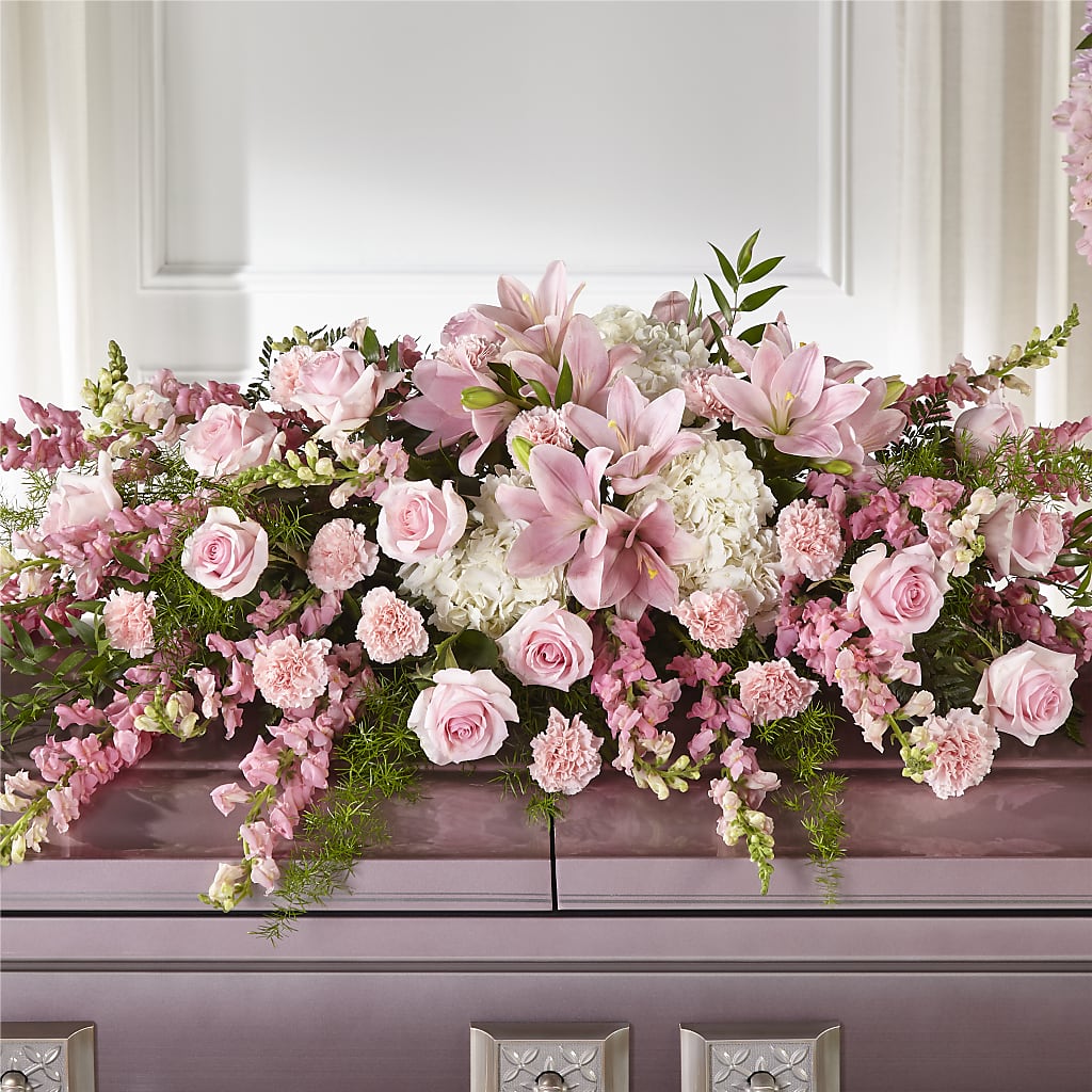 Life & Remembrance Casket Spray – Garden Of Eden Florist, San Antonio TX