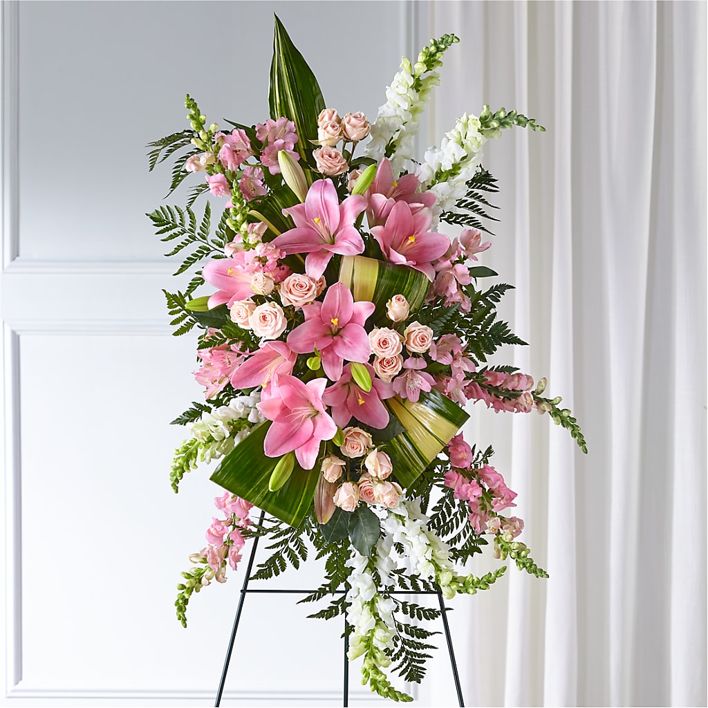 Elegant Embrace Standing Spray – Garden Of Eden Florist, San Antonio TX