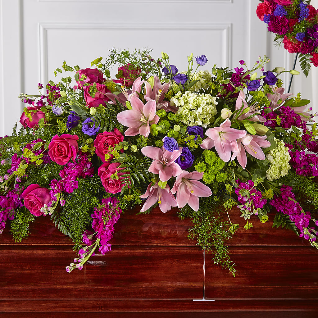Radiant Tribute Casket Spray – Garden Of Eden Florist, San Antonio TX