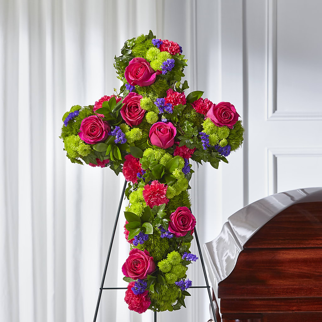 Tribute Rose Floral Cross – Garden Of Eden Florist, San Antonio TX