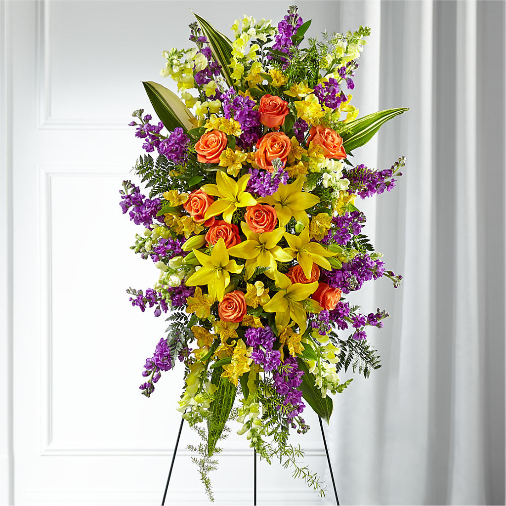 Thoughtful Prayers Standing Spray – Garden Of Eden Florist, San Antonio TX