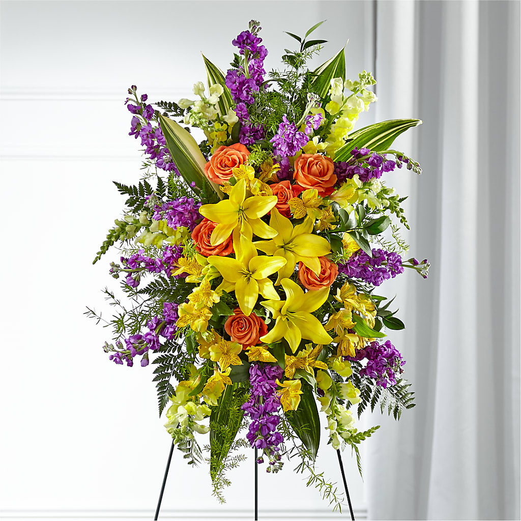 Thoughtful Prayers Standing Spray – Garden Of Eden Florist, San Antonio TX