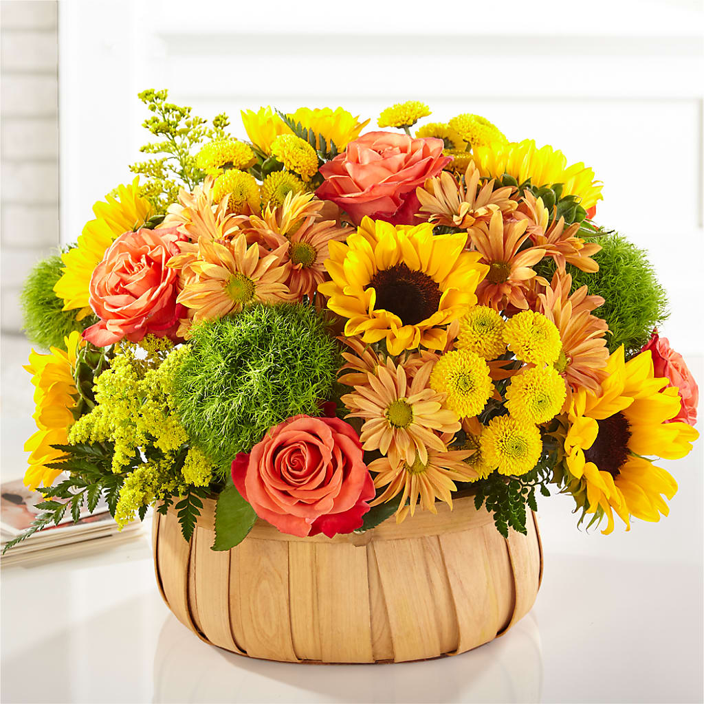 Harvest Sunflower Basket – Garden Of Eden Florist, San Antonio TX