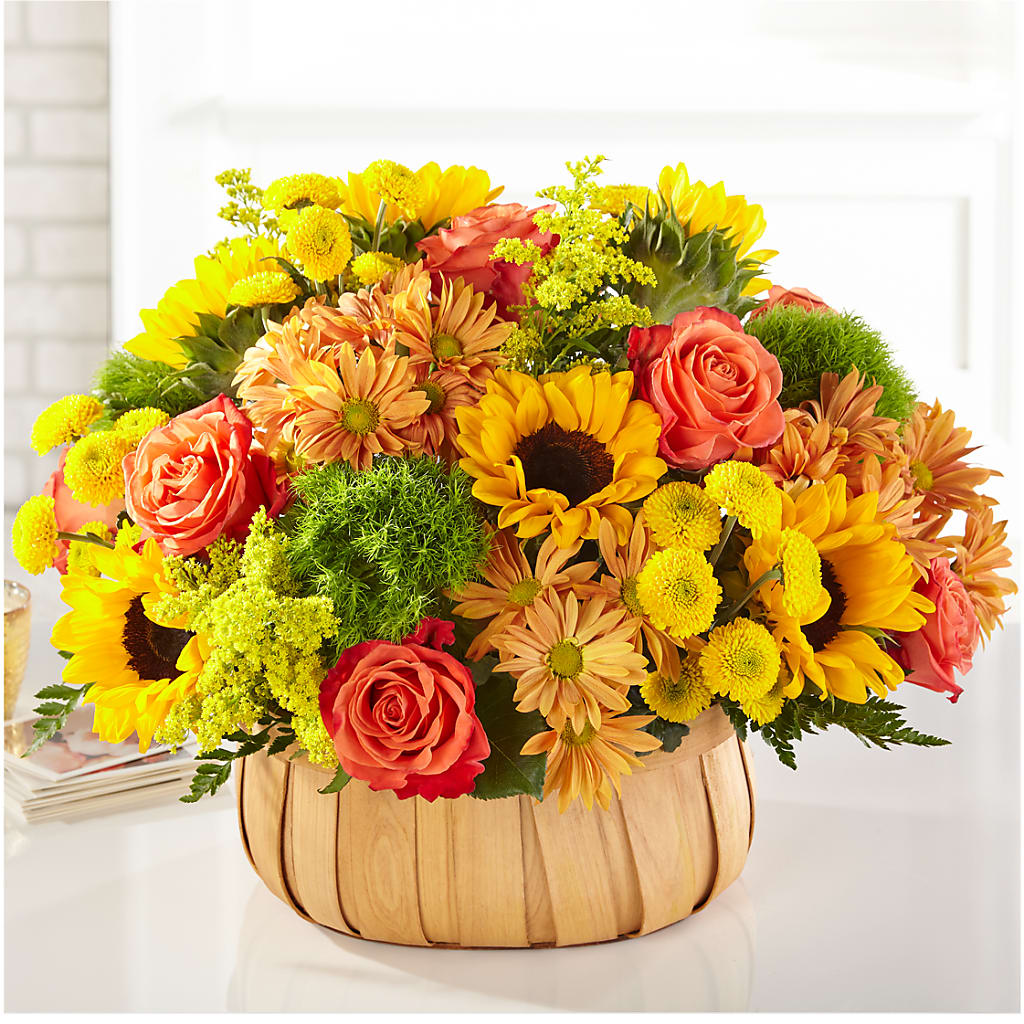 Harvest Sunflower Basket – Garden Of Eden Florist, San Antonio TX