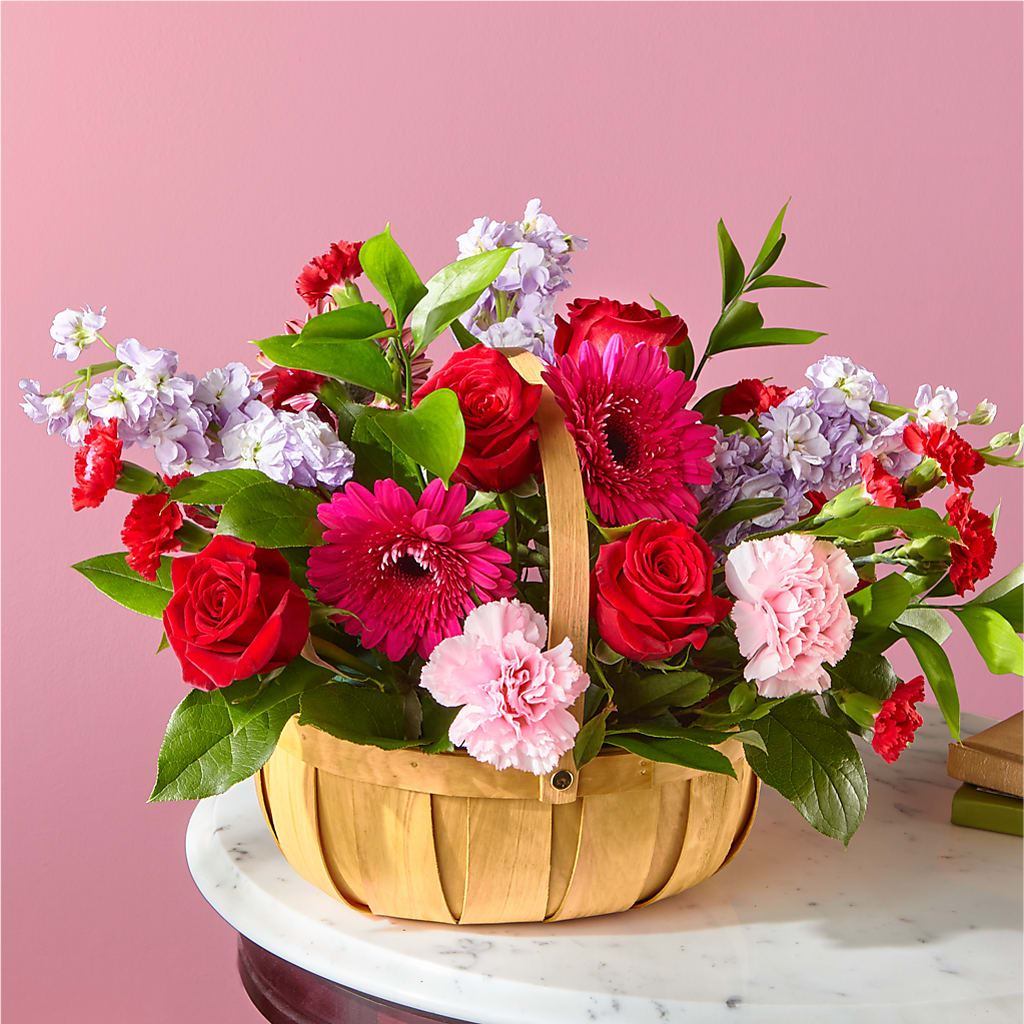 Pink Picnic Basket – Garden Of Eden Florist, San Antonio TX