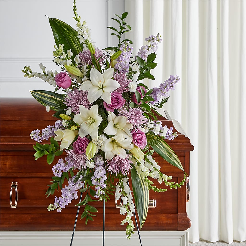 Grateful Hearts Standing Spray – Garden Of Eden Florist, San Antonio TX