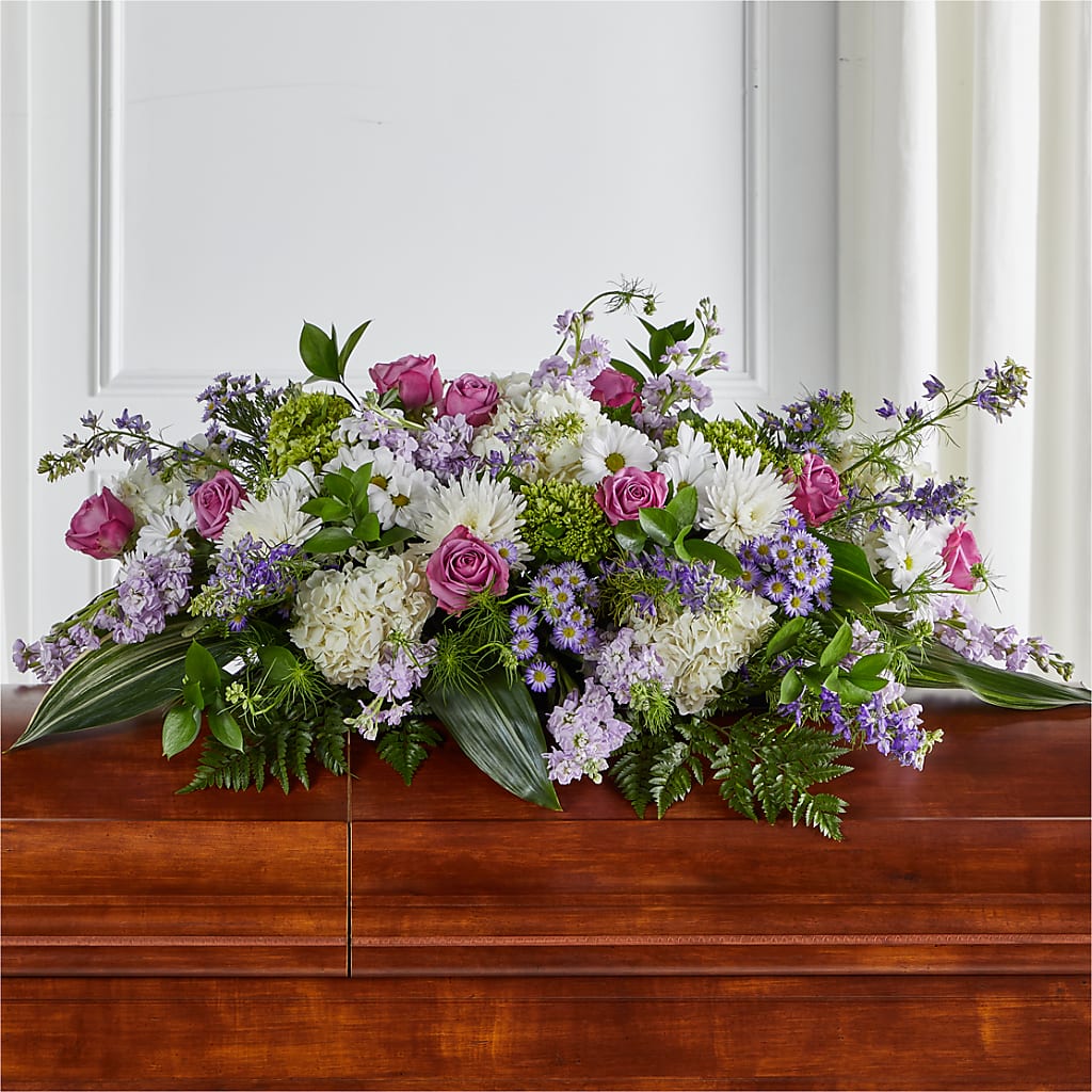 Meadows of Serenity Casket Spray – Garden Of Eden Florist, San Antonio TX