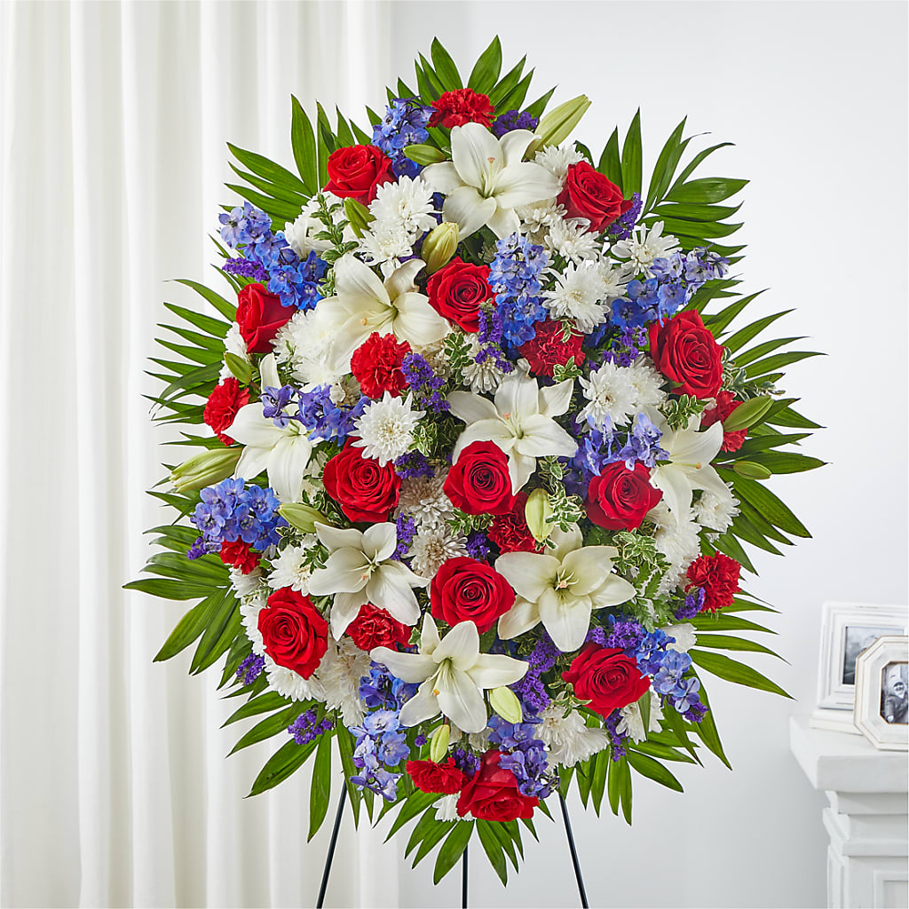 Cherished Service Standing Spray – Garden Of Eden Florist, San Antonio TX