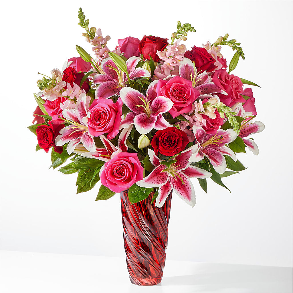 Always You Bouquet with Luxe Swirl Vase – Garden Of Eden Florist, San Antonio TX