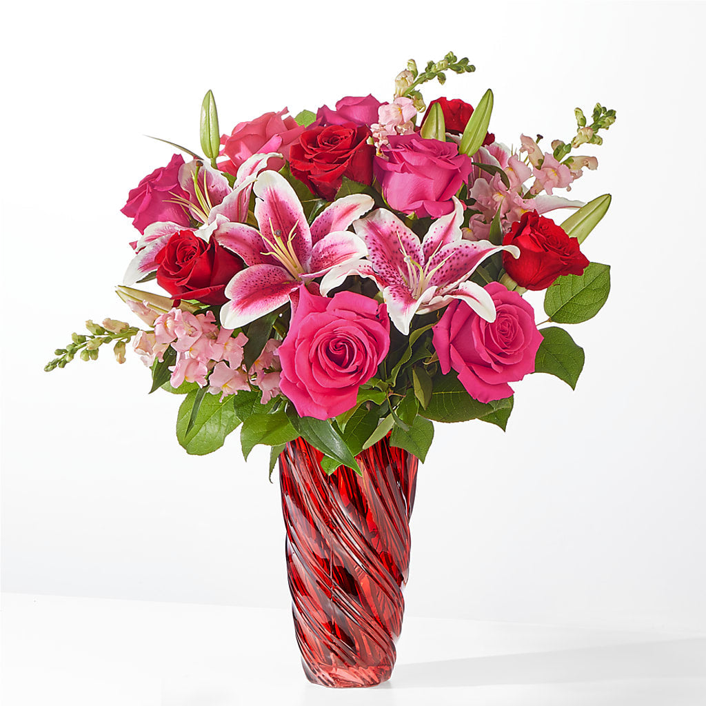 Always You Bouquet with Luxe Swirl Vase – Garden Of Eden Florist, San Antonio TX