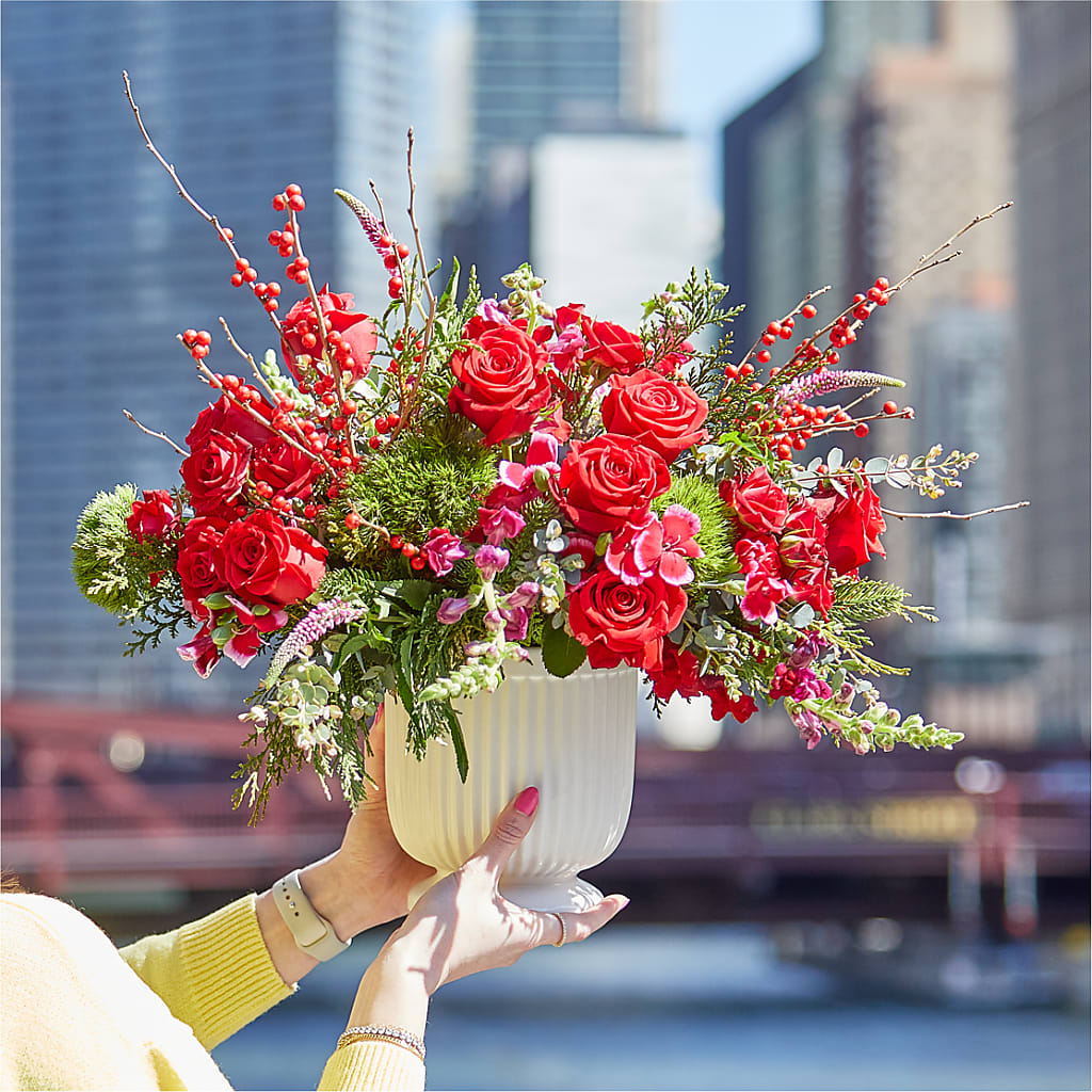 Big Red Bow Bouquet –  Garden Of Eden Florist, San Antonio TX