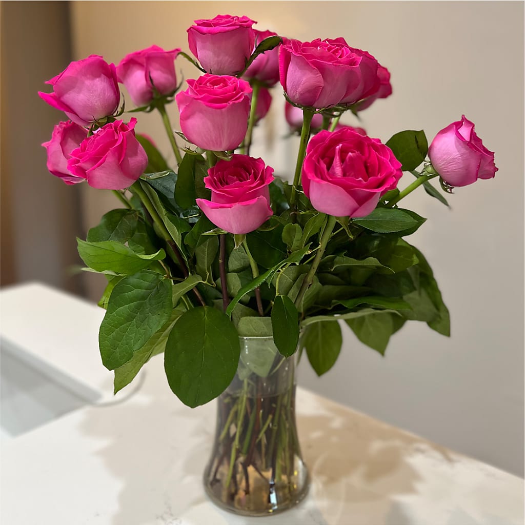 Long Stem Pink Rose Bouquet –  Garden Of Eden Florist, San Antonio TX