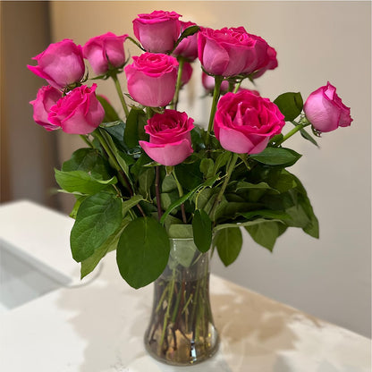 Long Stem Pink Rose Bouquet –  Garden Of Eden Florist, San Antonio TX