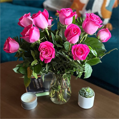 Long Stem Pink Rose Bouquet –  Garden Of Eden Florist, San Antonio TX