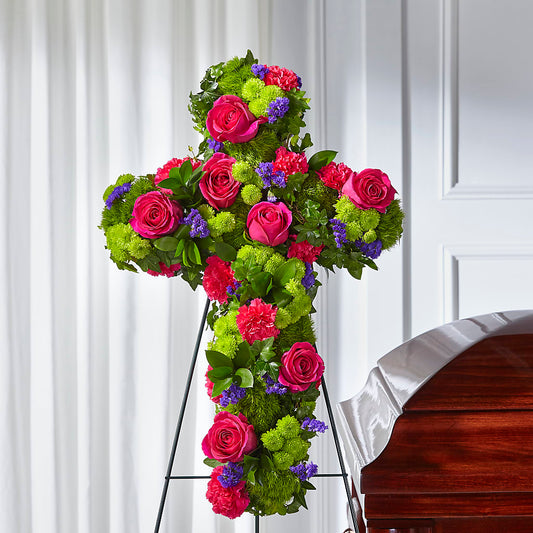 Tribute Rose Floral Cross –  Garden Of Eden Florist, San Antonio TX
