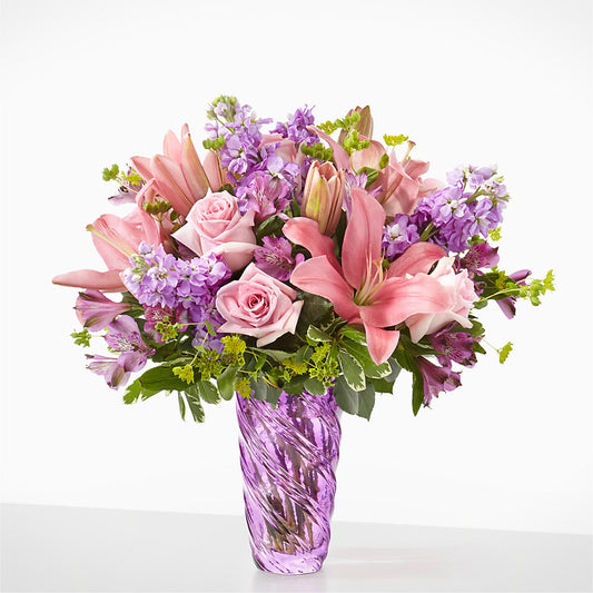 Precious Petals Bouquet with Luxe Swirl Vase –  Garden Of Eden Florist, San Antonio TX