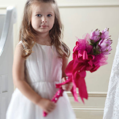 Sparkle Pink Flower Girl Bouquet –  Garden Of Eden Florist, San Antonio TX